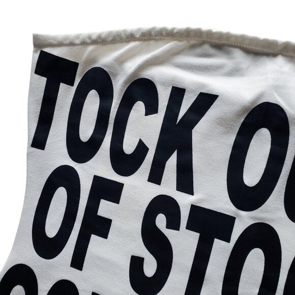 Out Of Stock Bandeau Slogan Print Mini Dress Strapless Bodycon Party Club Sz M - Picture 6 of 16